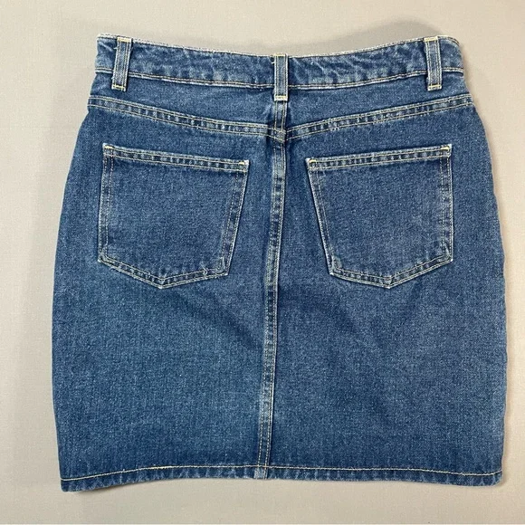 American Apparel Jeans Denim Mini Skirt, Fitted, Medium Wash - Size Medium - Picture 6 of 11